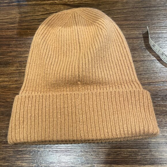 NWT Madewell Wool-Blend Chunky Rib-Knit Beanie Fallen Timber Tan Wool Alpaca - Picture 7 of 8